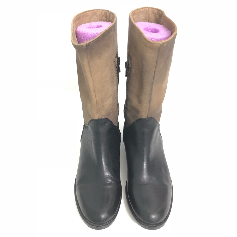 Donna Piu Mid-Calf Black Leather Boots Black Sz 36
